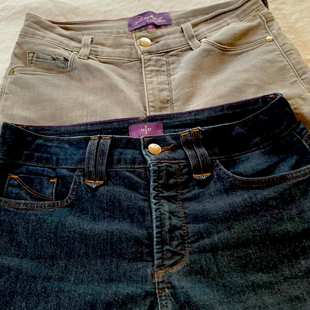 2 for 1 Not Your Daughter’s Jeans, one is pale grey wash, other dark wash